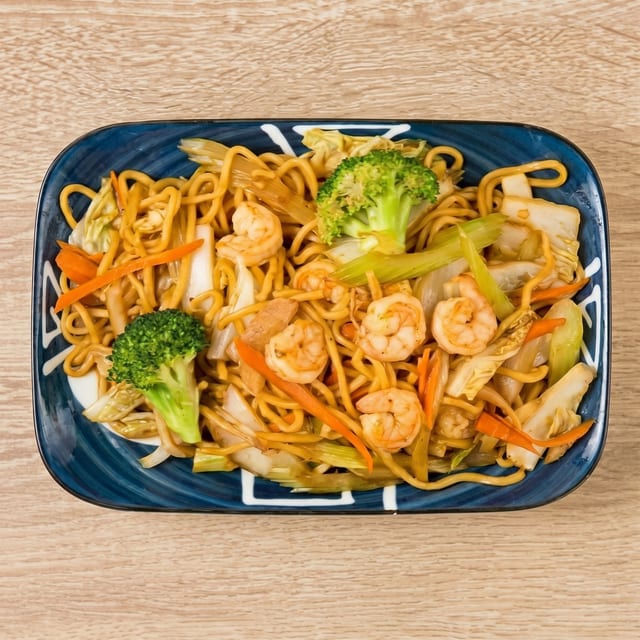 Shrimp Pan Fried Lo Mein Noodle.
