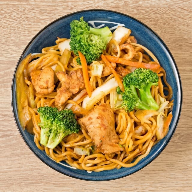 Chicken Pan Fried Lo Mein Noodle.