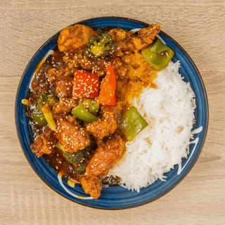 L. Sesame Chicken Over Rice