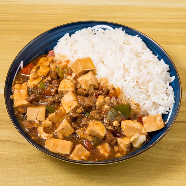 Mapo Tofu Over Rice.