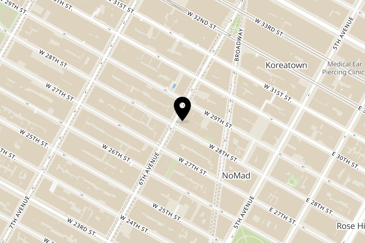 Map showing the location of Emperor Dumpling 6th Ave on 818-820 6th Ave in New York