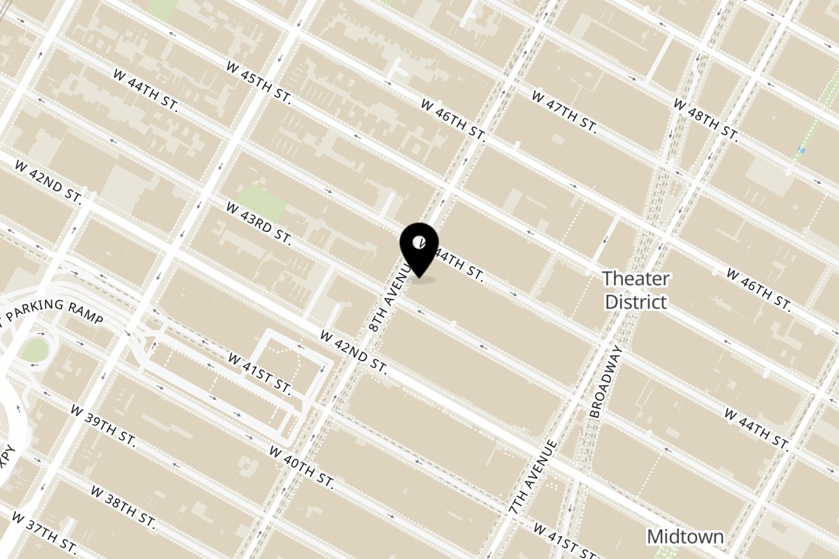 Map showing the location of Emperor Dumpling 8th Ave on 688 8th Ave in New York